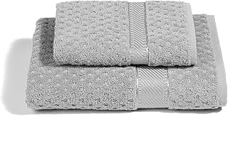 Caleffi – Juego de Toallas Baño 100% Algodón – Set 2 Piezas: 1 Toalla Lavabo 50x100 cm + 1 Toalla Invitado 40x60 cm – Suav...