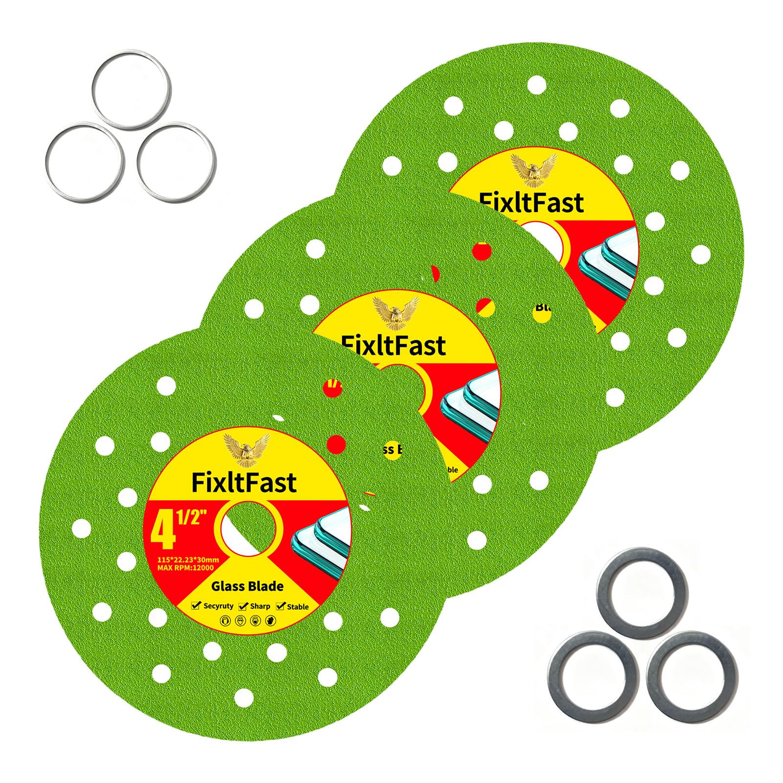 4 1 2 inch Tile Cutter Diamond Saw Blade for Angle Grinder Porcelain Ceramic Glass Marble Cutting Tools Grinding disc (3pcs)