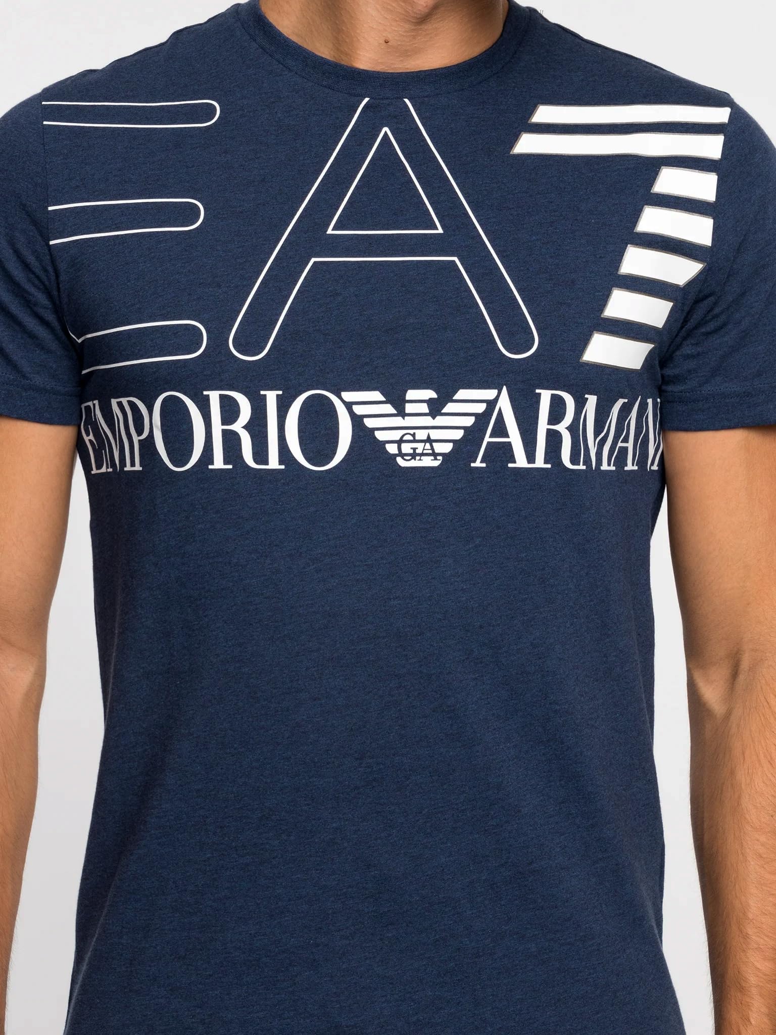 Emporio Armani Maglietta T-Shirt Uomo EA7 6GPT11 PJ02Z, Manica Corta, Girocollo (Blu Scuro, L)