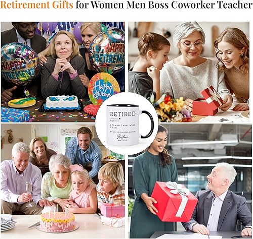 Miniatura 7 de Regalos de jubilación para mujeres y hombres  Taza de café personalizada para jubilados  Regalo de despedida para compañeros de trabajo, jefe y