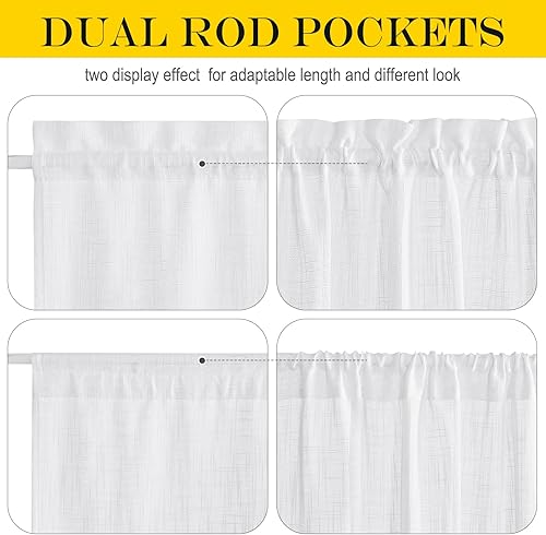 Miniatura 2 de NICETOWN Panel de cortina para puerta francesa aspecto de lino cortina para puerta de aula filtro de luz lateral 72 pulgadas cortinas traslúcidas