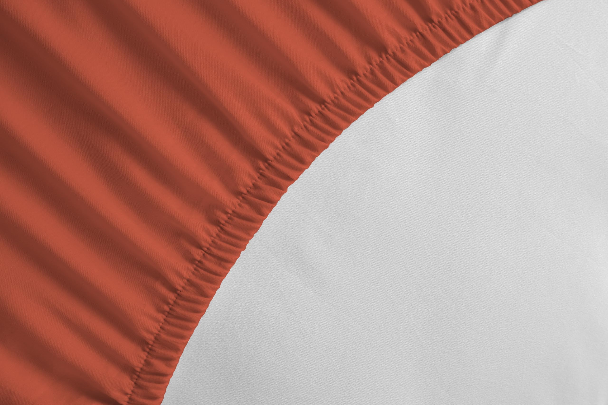 100% Baumwolle Spannbettlaken Für Doppelbett – Maße 180x200+30 Cm In Koralle, Super Elastisch & Atmungsaktiv