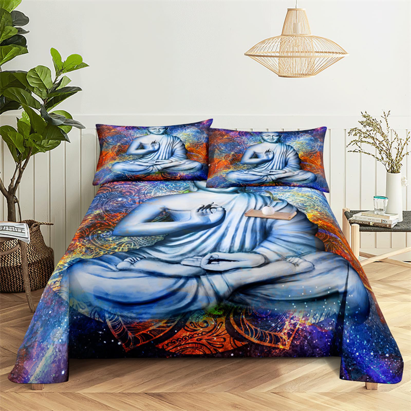 Copripiumino Statua Di Buddha Con Federe - Set Di Biancheria Da Letto Morbido E Facile Da Pulire, 240x260 Cm