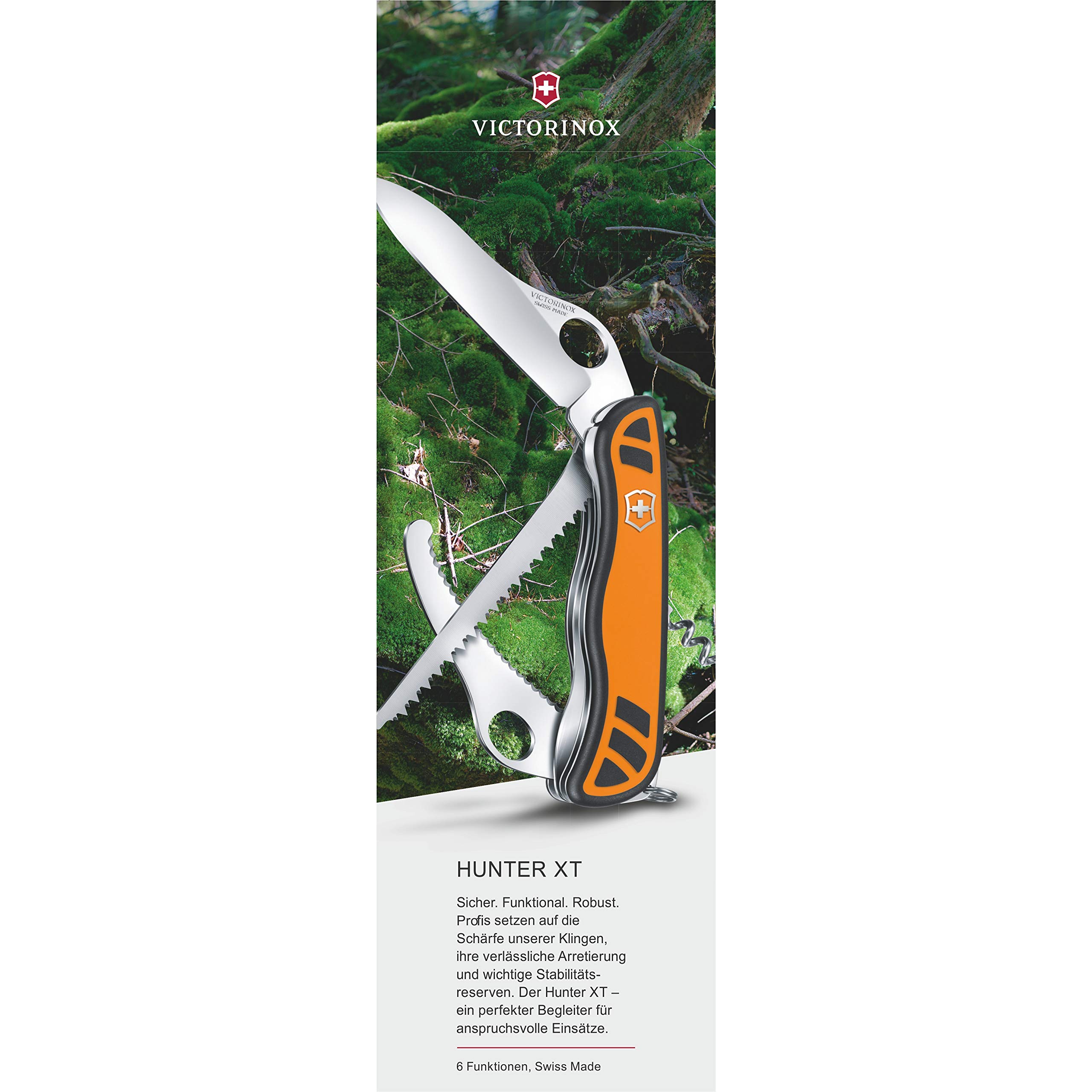 Victorinox Coltello da Tasca Hunter CT Presa Con Richiesta Incisione Auf Der Lama I Regalo per Uomini Donne I Per Compleanno I Svizzero Personalizzato Con 6 Funzioni 0.8341.MC9