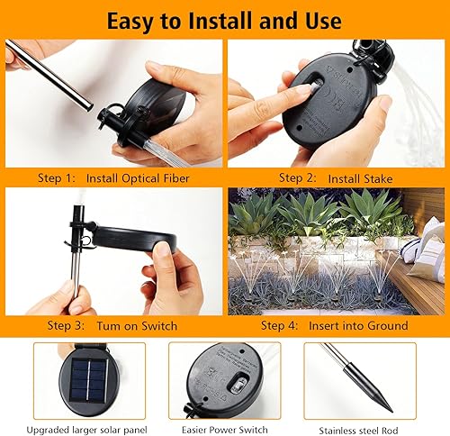 Miniatura 6 de DRAWWANNG Luces solares de jardín, luces solares para exteriores, luz solar oscilante mejorada, balanceo por el viento, 56 luces LED de luciérnaga