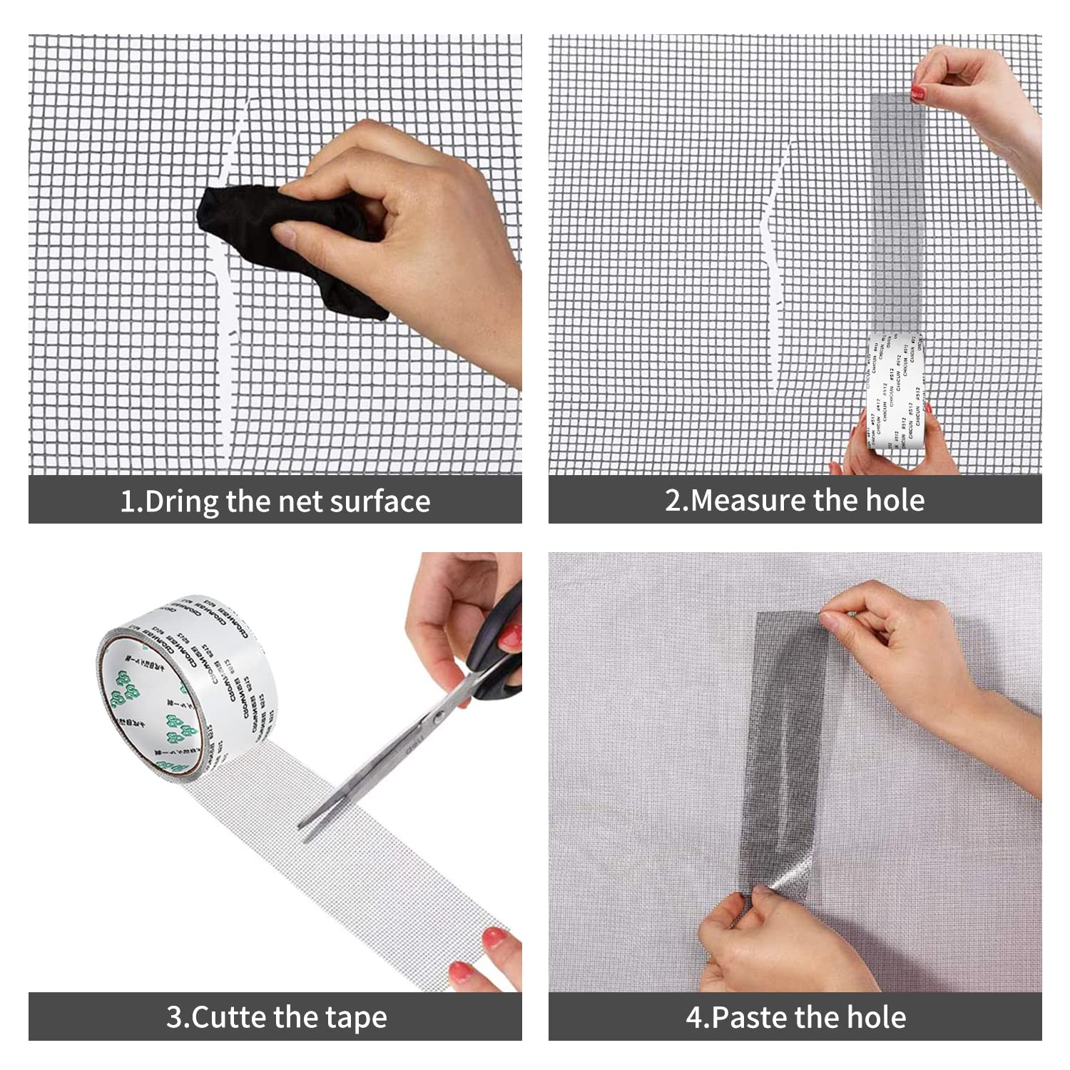 Nastro Riparazione Zanzariere - 50mm X 2m, In Fibra, Adesivo Forte Per Finestre E Porte - Foto 5