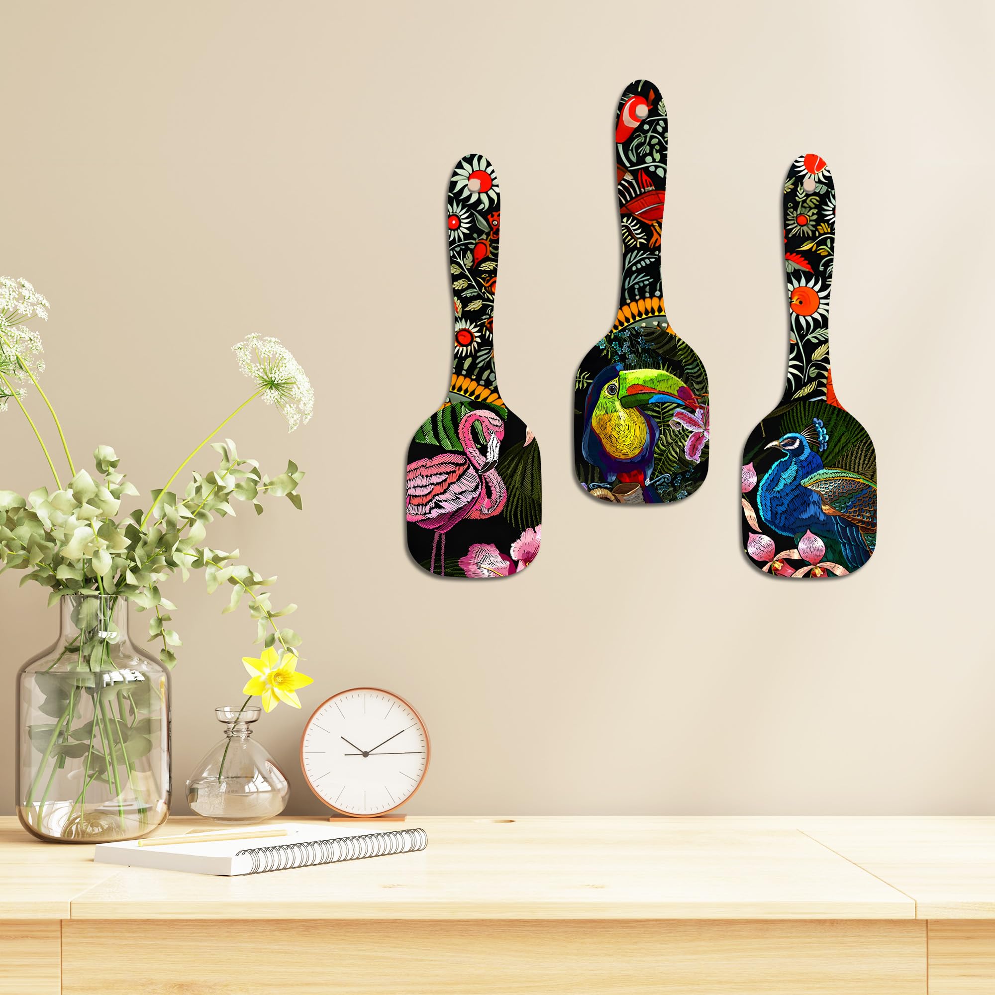 Artvibes Flower Wall Hangings - Set of 3 -9