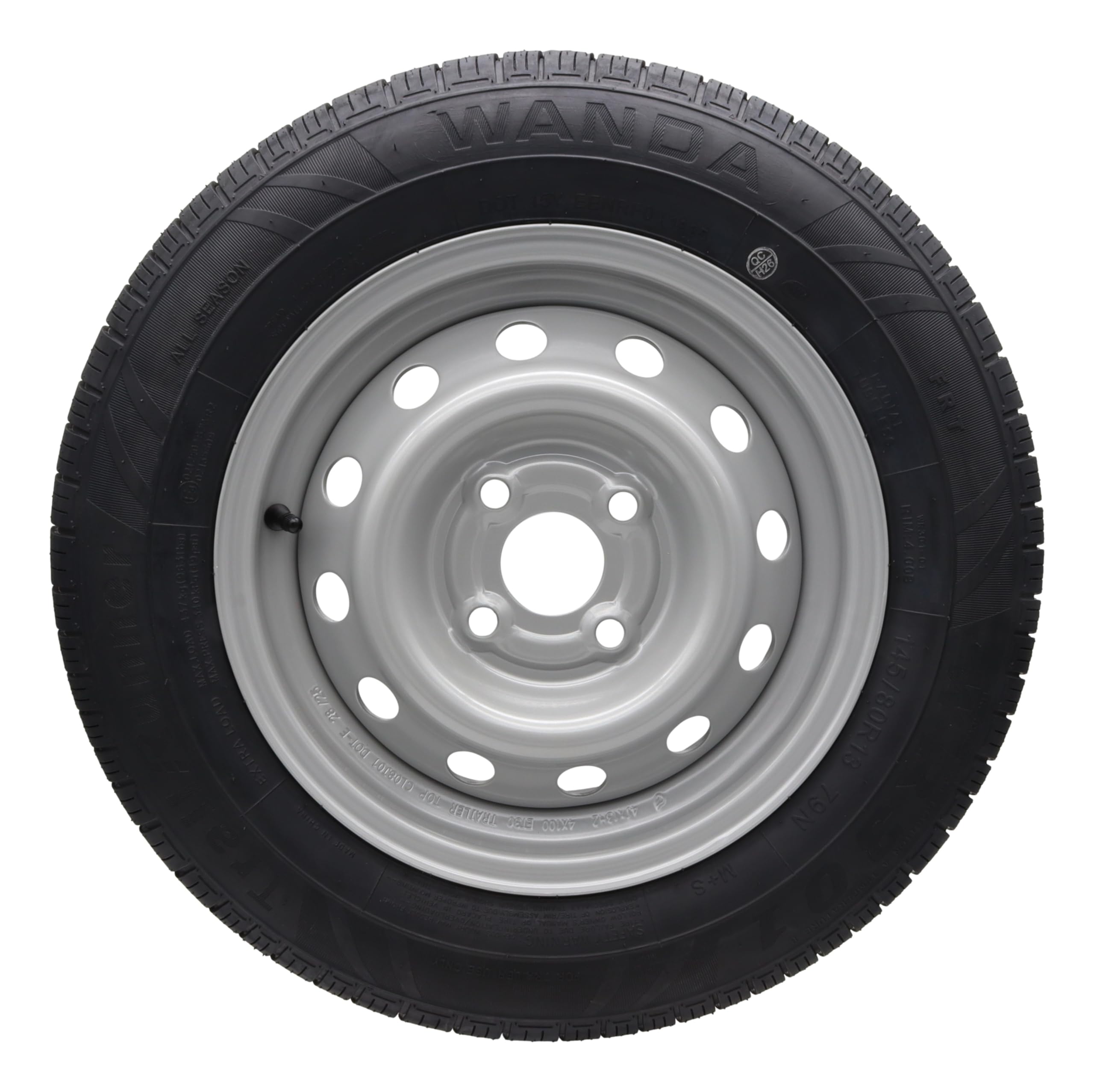 Komplettrad 145/80R13 79N 4x100, PKW Anhänger Rad Felge 4Jx13 Reifen 145 80 R 13 Anhängerrad