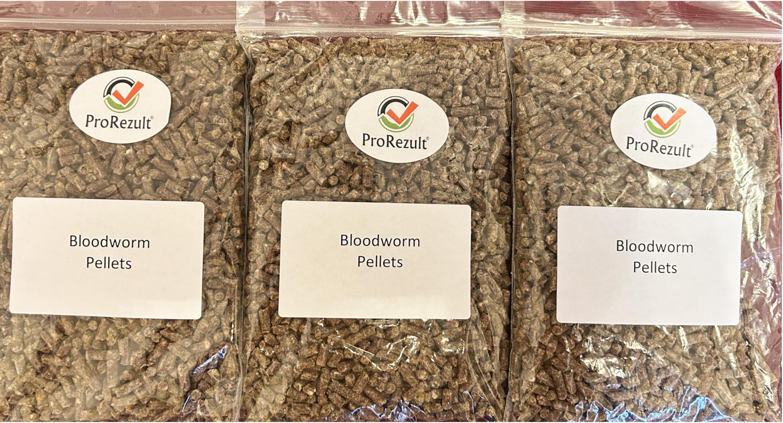 Dried Bloodworm Pellets TRIPLE PACK OFFER. Pond and Aquarium Fish Food Treats Tropical Coldwater Large 100g Packs from Prorezult (3 PACKS FOR PRICE OF 2)