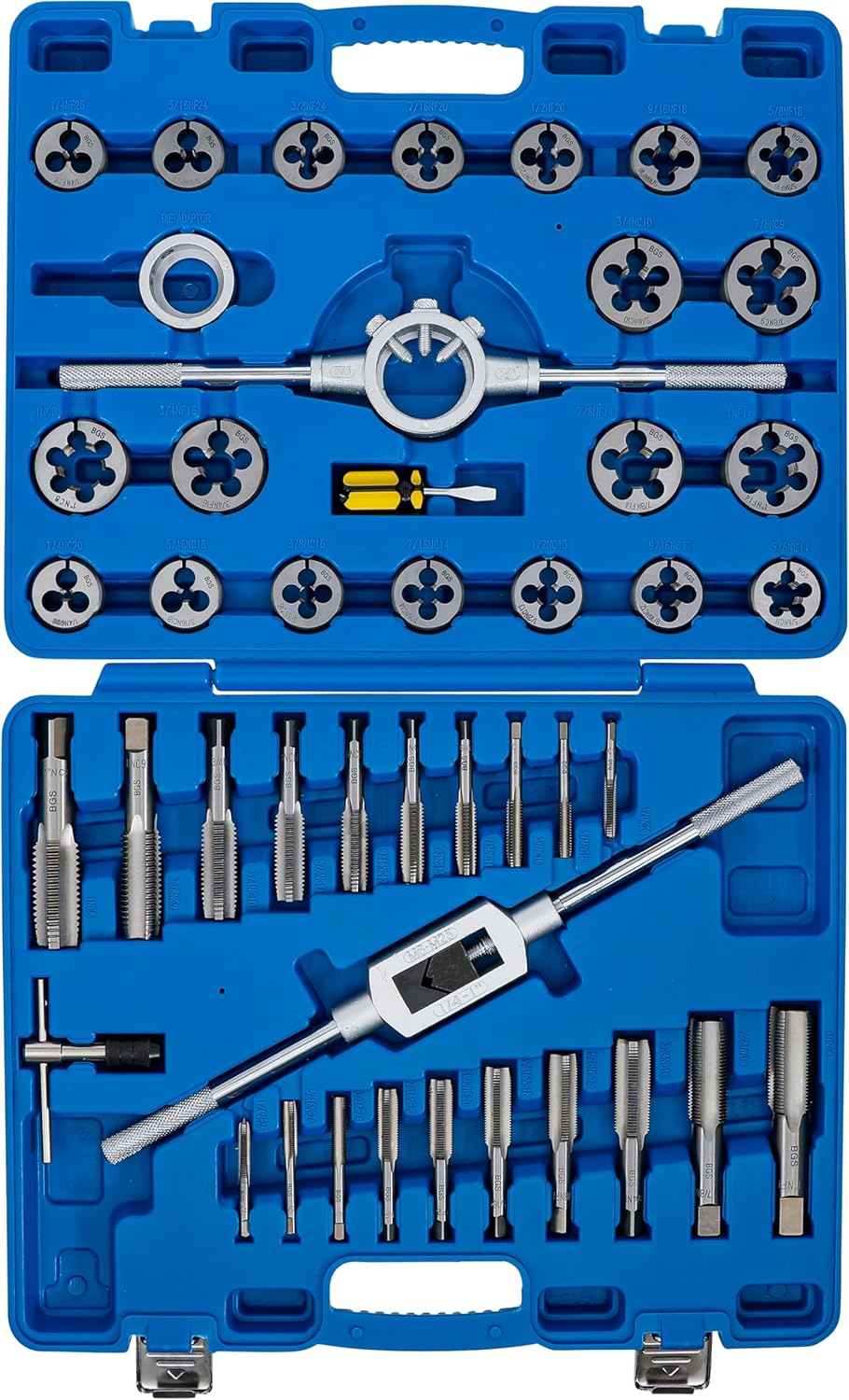 BGS 1898 Tap/Die Set, Silver, Set of 45 Pieces