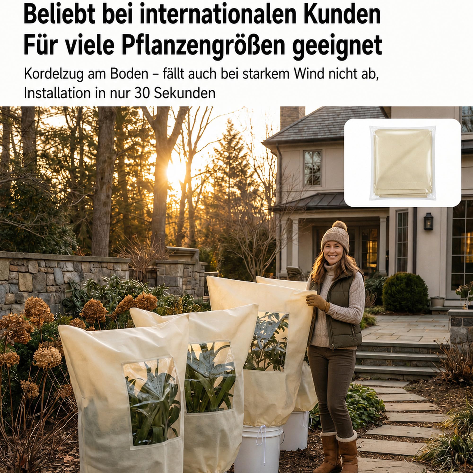 Winterschutz für Pflanzen，Pflanzenschutz Winter,Kübelpflanzensack