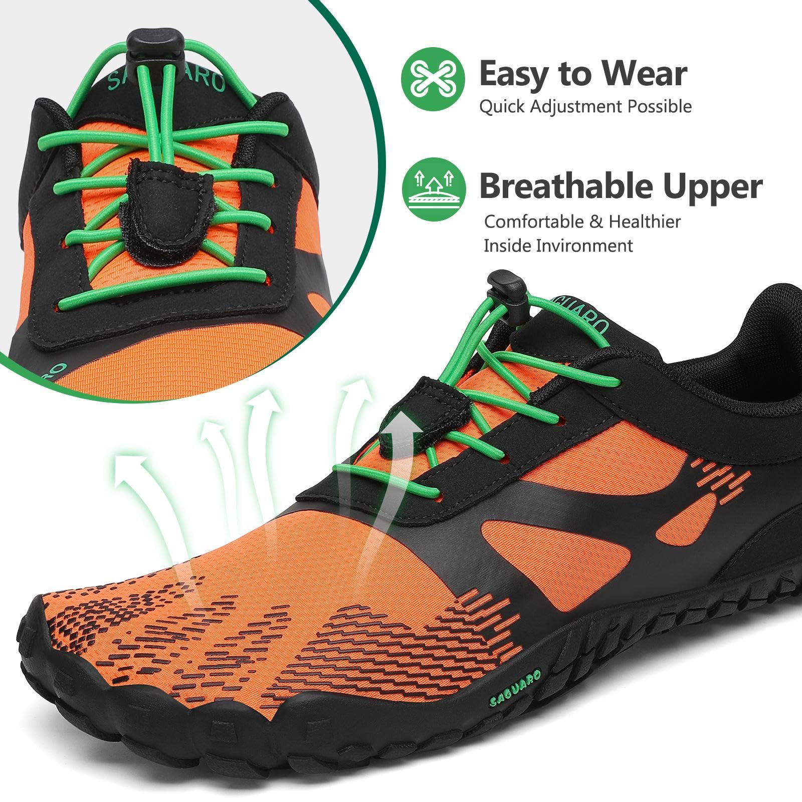 SAGUARO Uomo Scarpe de Barefoot Antiscivolo Asciugatura Rapida Scarpe Minimal de Donna Trail Running Outdoor e Indoor