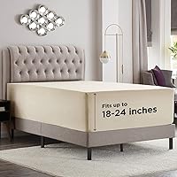 Vista 37 de Empyrean Charcoal Grey Extra Deep Pocket Fitted Sheet Full Size, Hotel Luxury Deep Pocket Full Size Fitted Sheet Only Easily Fits 18 to 24 Inch