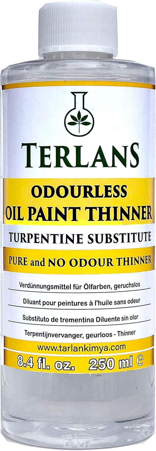 TERLANS Oil Paint Thinner 250 ml (8.4 Fl. Oz.) Completely Odorless