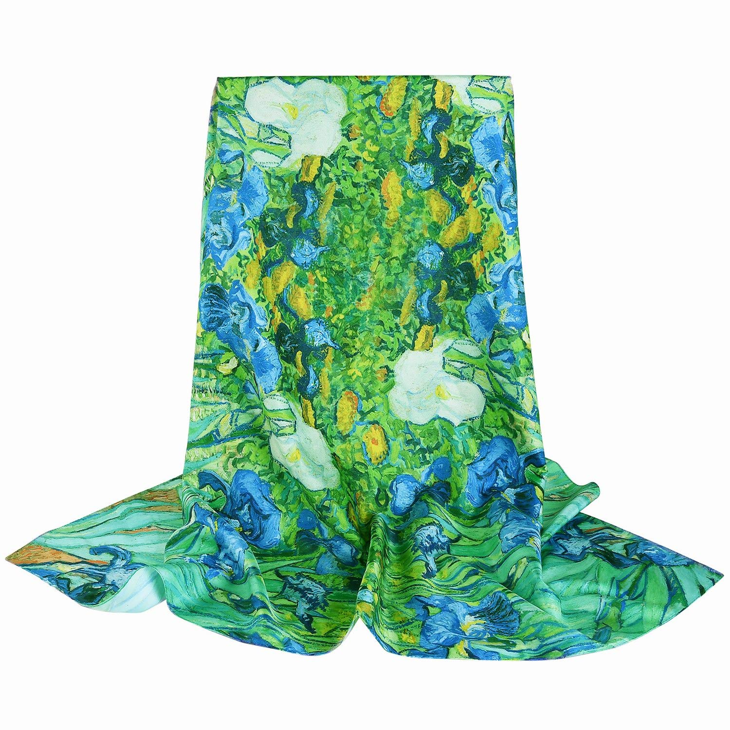 vimate 35" Square Silk Like Head Scarf - Women's Fashion Satin Scarf Bandana for Hair Wrapping at Night.