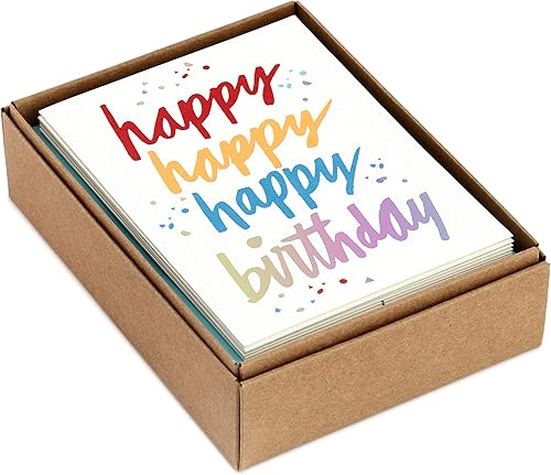 Miniatura 7 de Hallmark Surtido de tarjetas de cumpleaños, 20 tarjetas con sobres (caja organizadora de tarjetas de recarga) y surtido de tarjetas de cumpleaños,