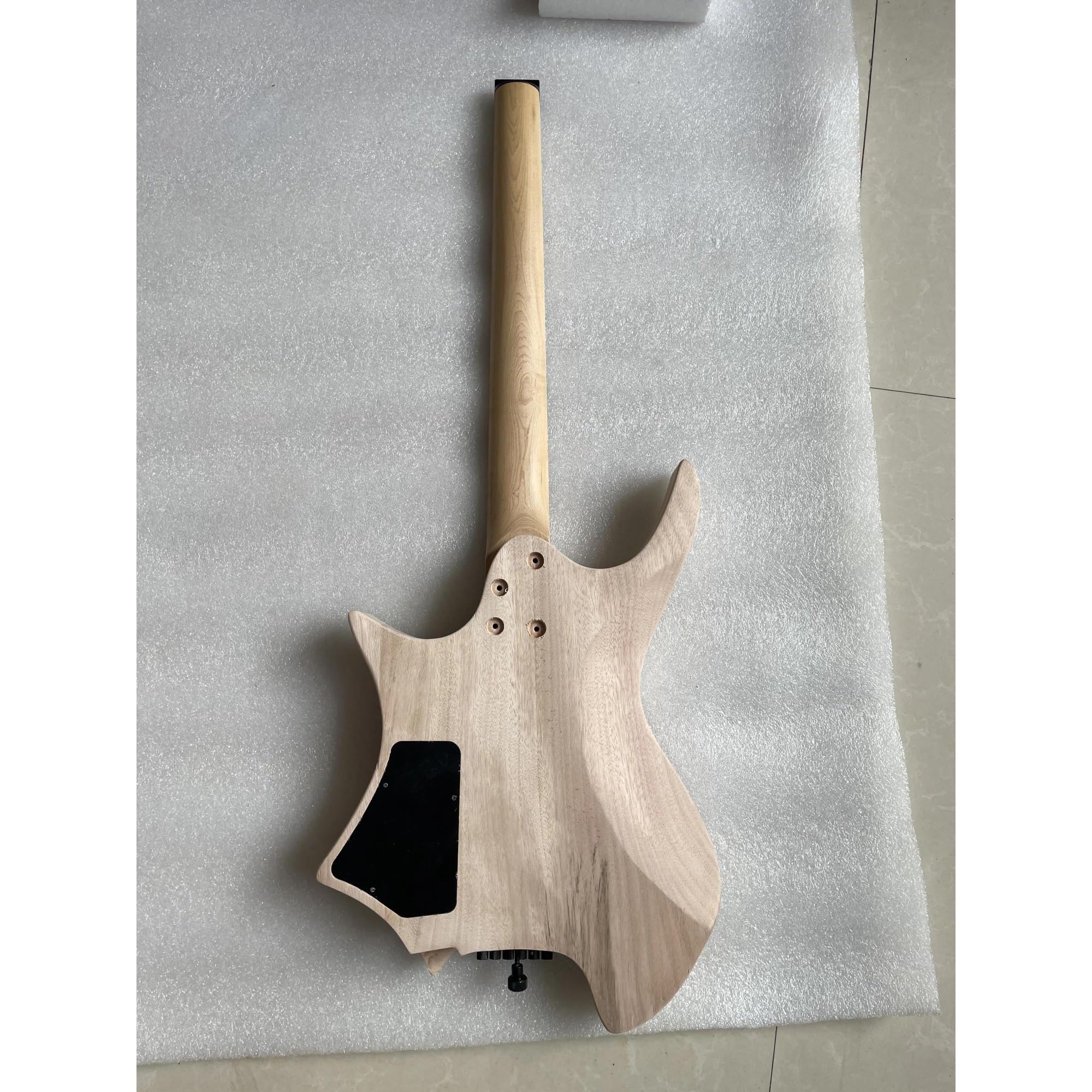 Unfinished Guitar Body Professional Luthier DIY Headless Electric Guitar Kit Part Mahogany Body Maple Veneer Neck