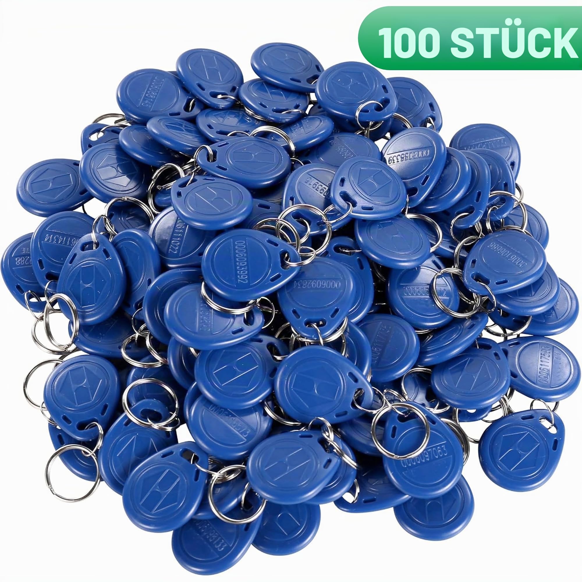 UHPPOTE Nähe EM 125KHz RFID ID-Karte Tag Token Fob nur lesbar (100 Packung) | Farbe Blau