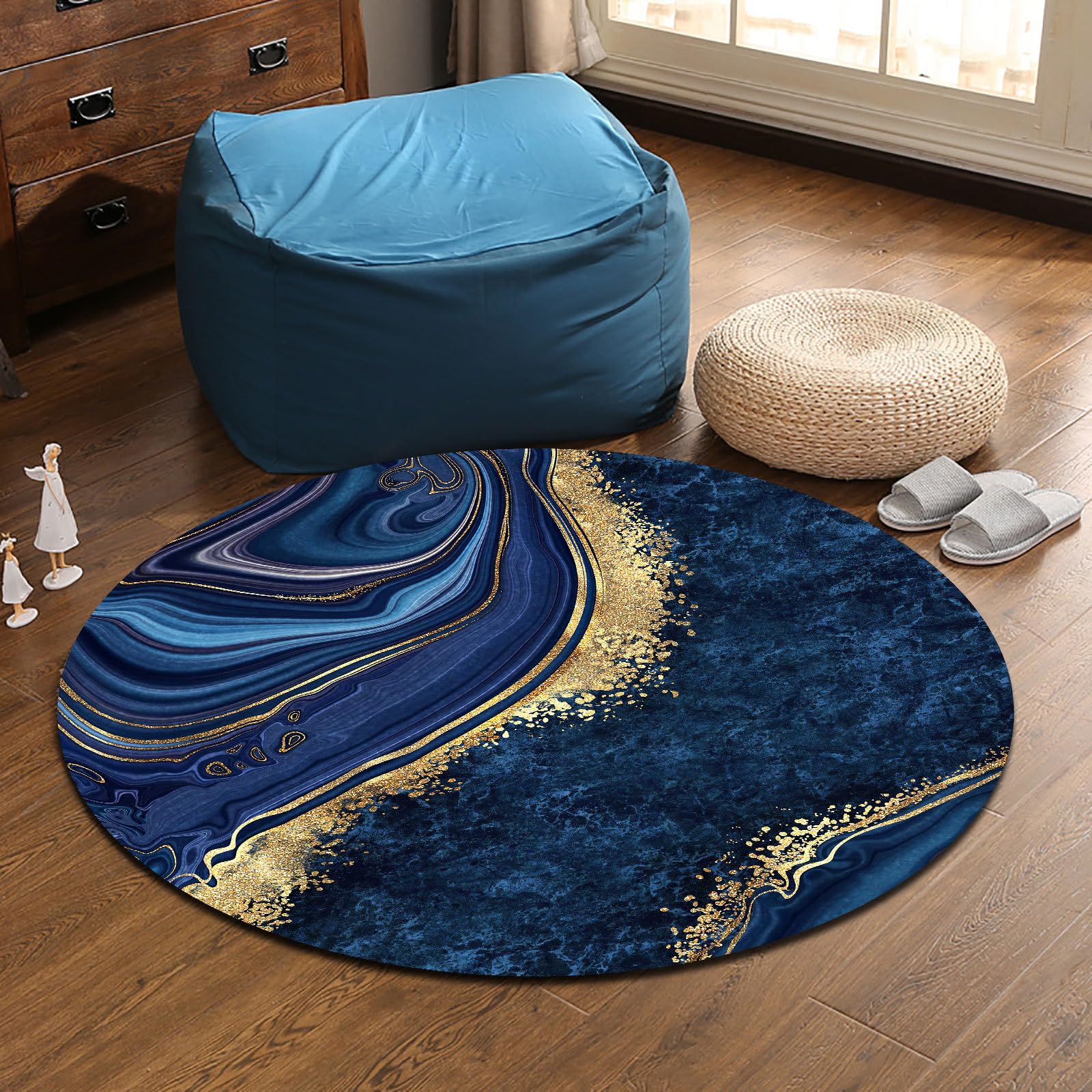 Tapis Art Déco De Style Art Moderne Ligne Géométrie Cercle Tapis Art Déco, Tapis à Poils Courts Pliable, Antidérapant, Lavable Et Sans Perte PourSalle à Manger, Maison, Décoration, Bureau 150x210cm