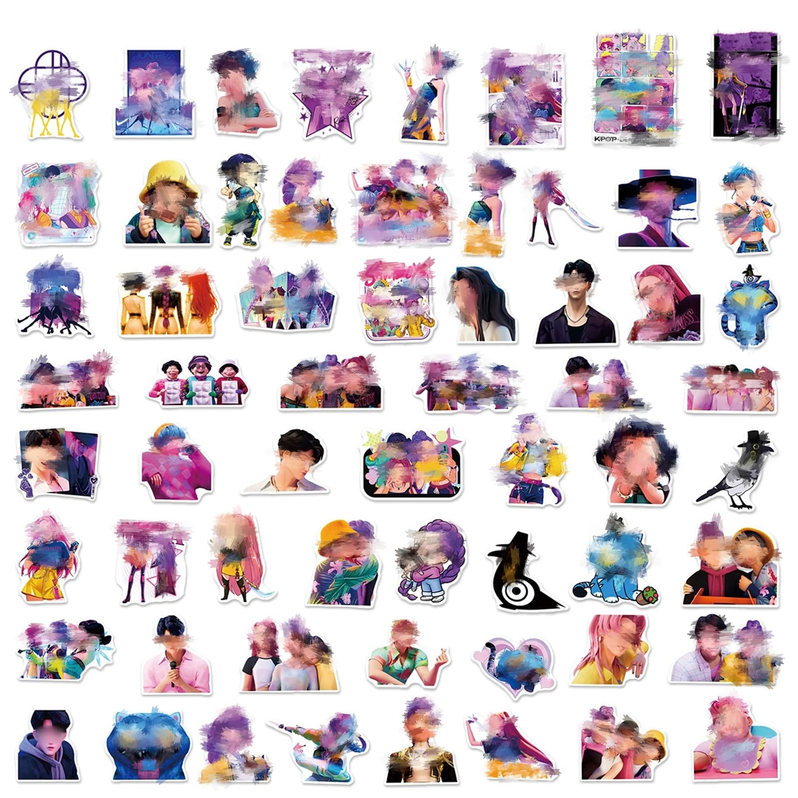 60Pcs Cartoon Stickers, Kids Skateboard Sticker, Colorful Waterproof Vinyl Decal Graffiti Stickers for Water Bottles Laptop Bicycle Skateboard Luggage