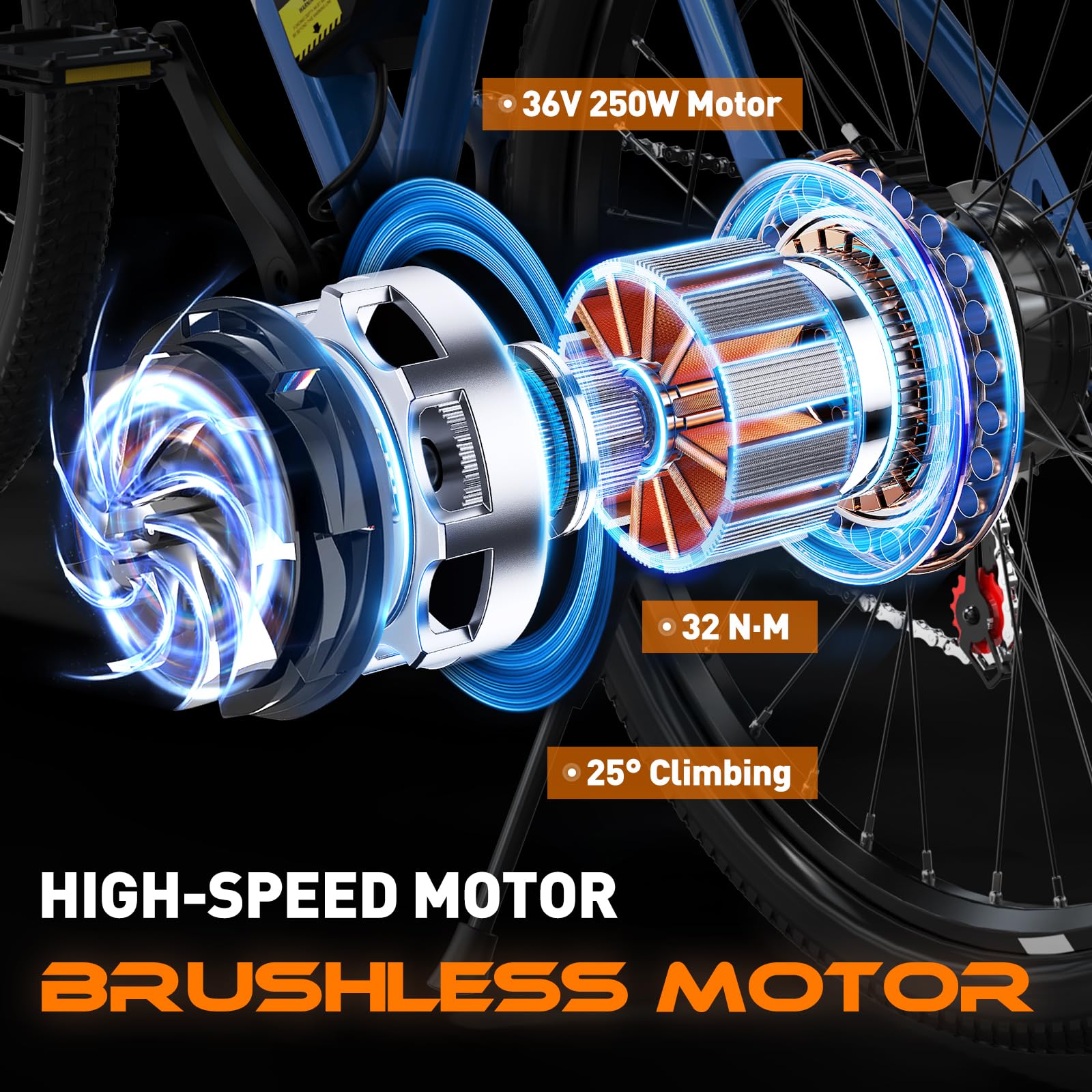 COLORWAY Bici Elettrica per Adulti, 26" Mountain Bike, Bicicletta Elettrica Commute E-bike con Batteria rimovibile 36V 15Ah, Display LCD, Doppio Freno a Disco ebike