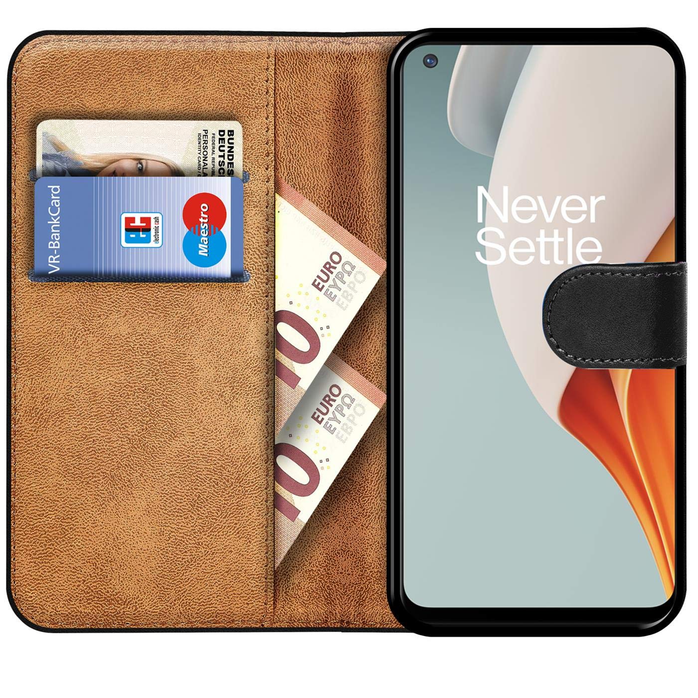 Verco Etui Kompatybilne z OnePlus 9 Pro Case, ochronne obudowa dla OnePlus 9 Pro portfel smartfon przegródki na karty, Czarny
