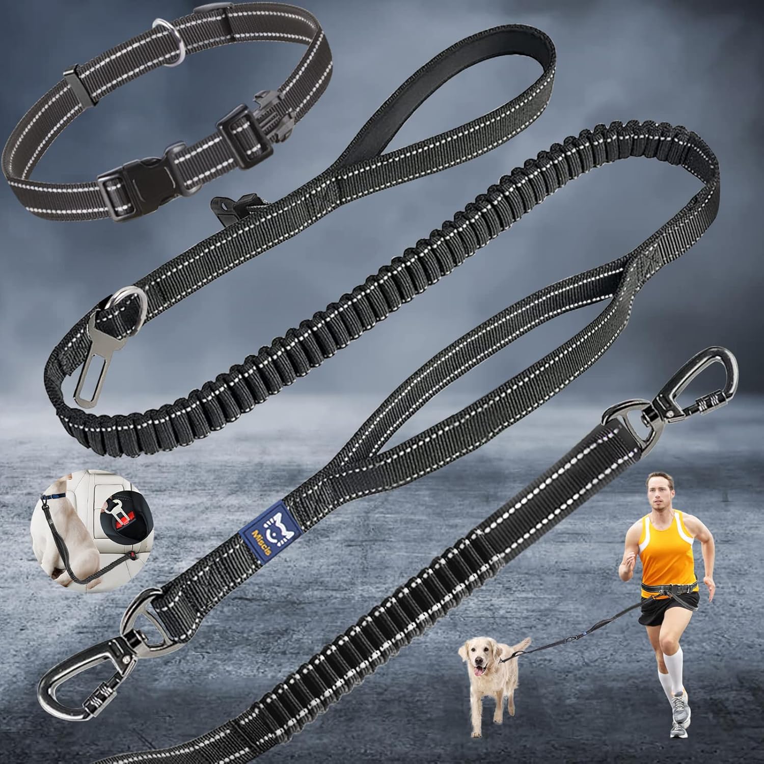 Hands Free Dog Leash 2 Leashes for Double Dog Leash or Extension Leash, 2/3/4/5/8
