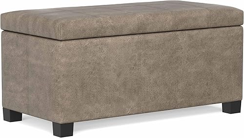 Miniatura 14 de Otomana rectangular de almacenamiento de la marca Simpli Home, colección Dover Tanners Marrón,Marrón chocolate,Cloud gris,Azul denim,Negro