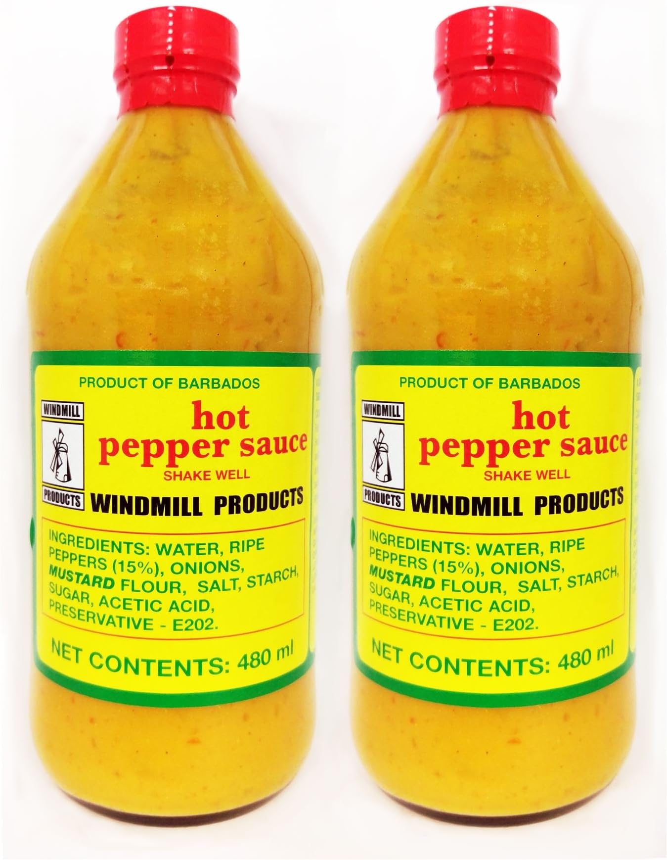 Windmill Products Hot Pepper Sauce 480ml (Pack of 2)