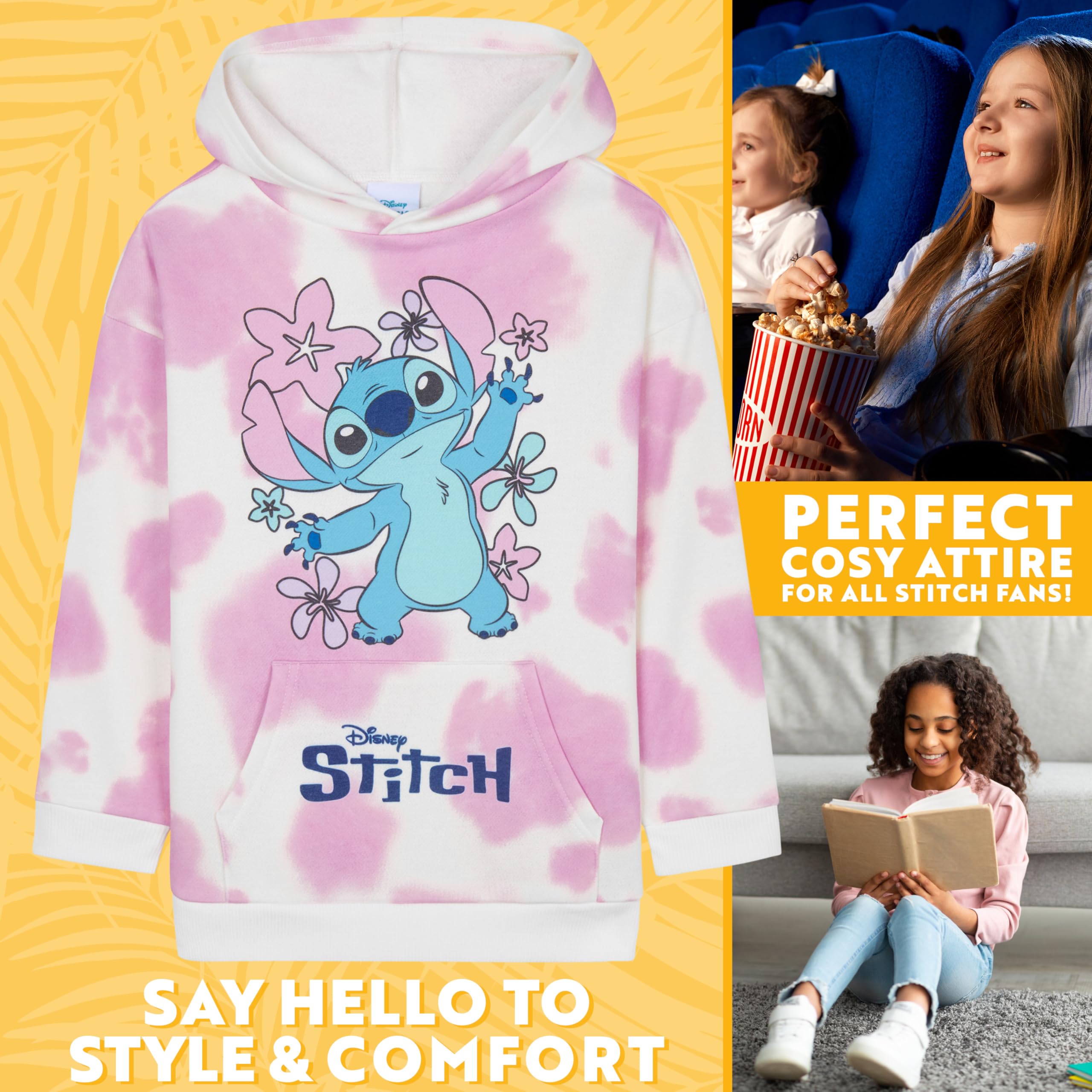 Disney Stitch Felpa con Cappuccio Bambina Adolescenti Felpa Bambino Accogliente Abbigliamento Bambina Regali Ragazza