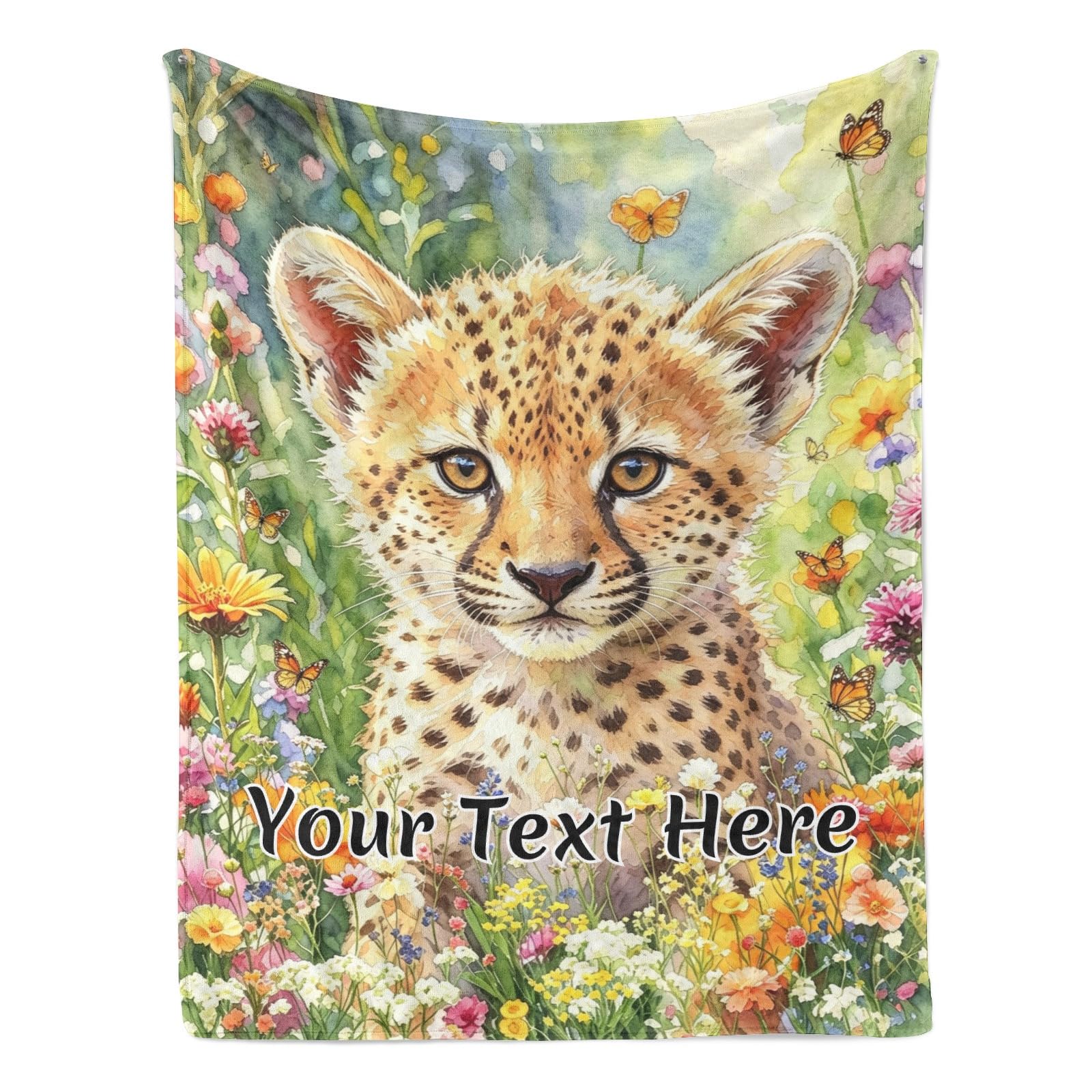 Couverture léopard personnalisable jeté de lit doux et chaud sur mesure