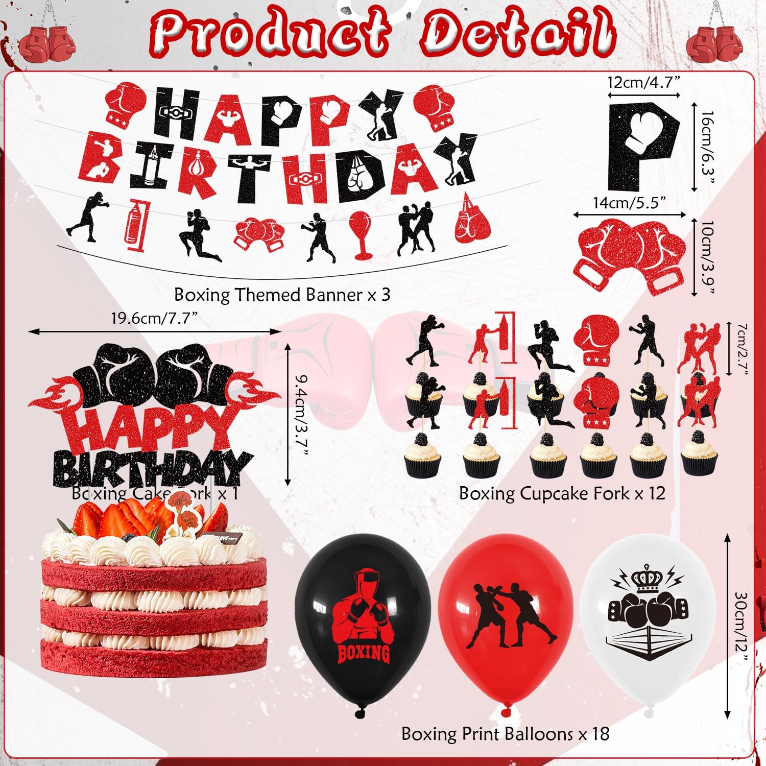 Sfondo a tema PUGILATO stampabile. Decorazioni per feste sportive di compleanno per ragazzi. Striscione da boxe 4'x6'. Sfondo tema boxe personalizzato - Italia