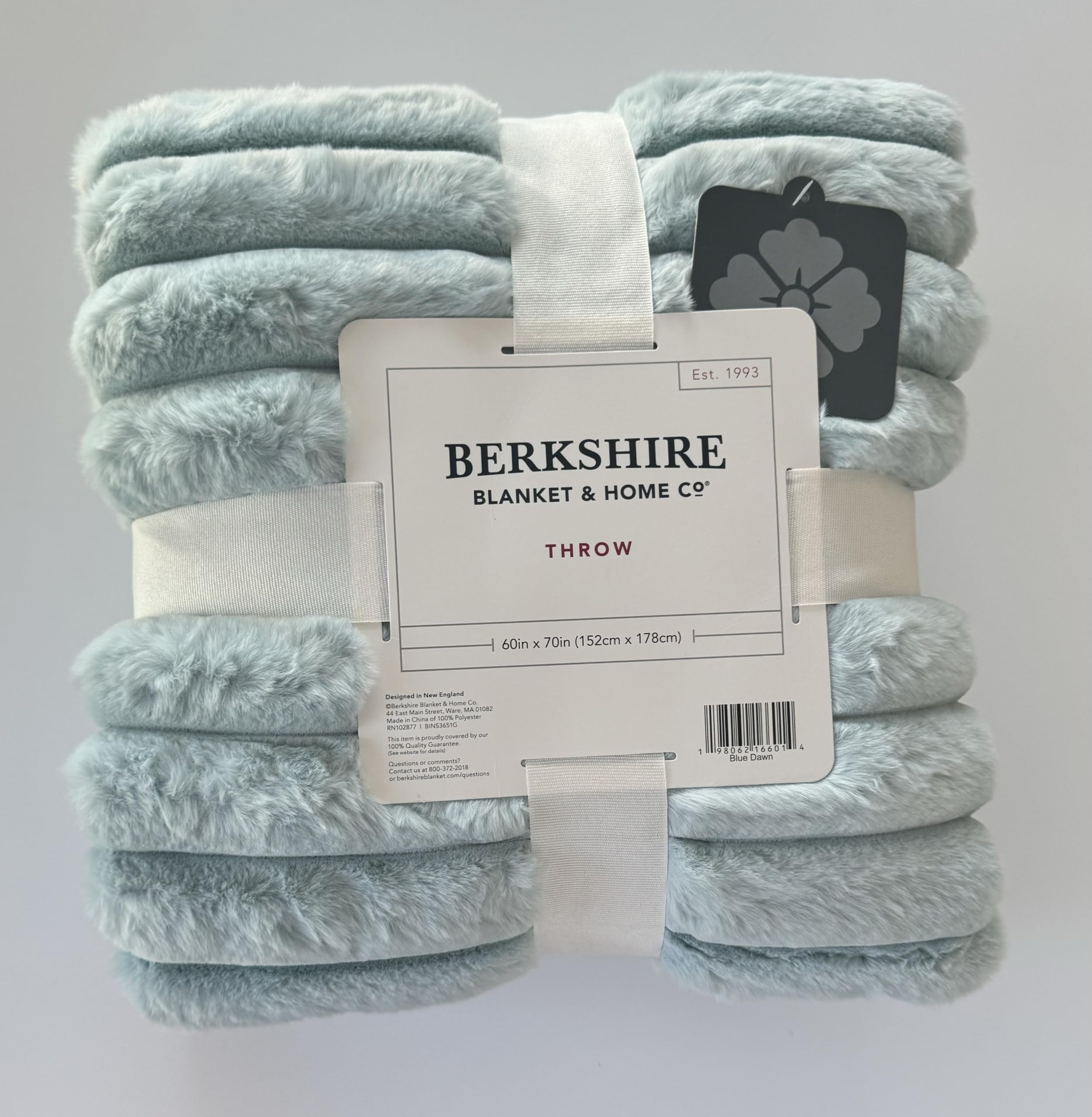 Berkshire Blanket Loftmink Faux Fur Throw (Blue Dawn)