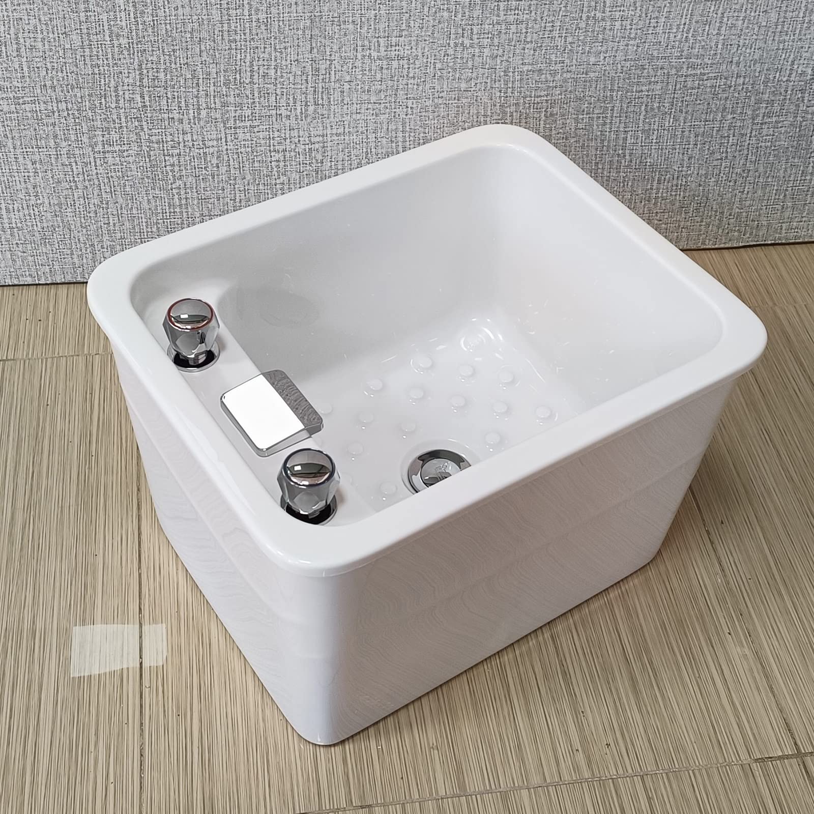 WYOERN Acrylic Massage Footbath Foot Massager Foot Bath Tub Salon Massage Equipment Feet Spa Tub Massage Foot Adjustable Temperature Health Manicure Basin Suqare Manicure Footbath (Size : Bath)