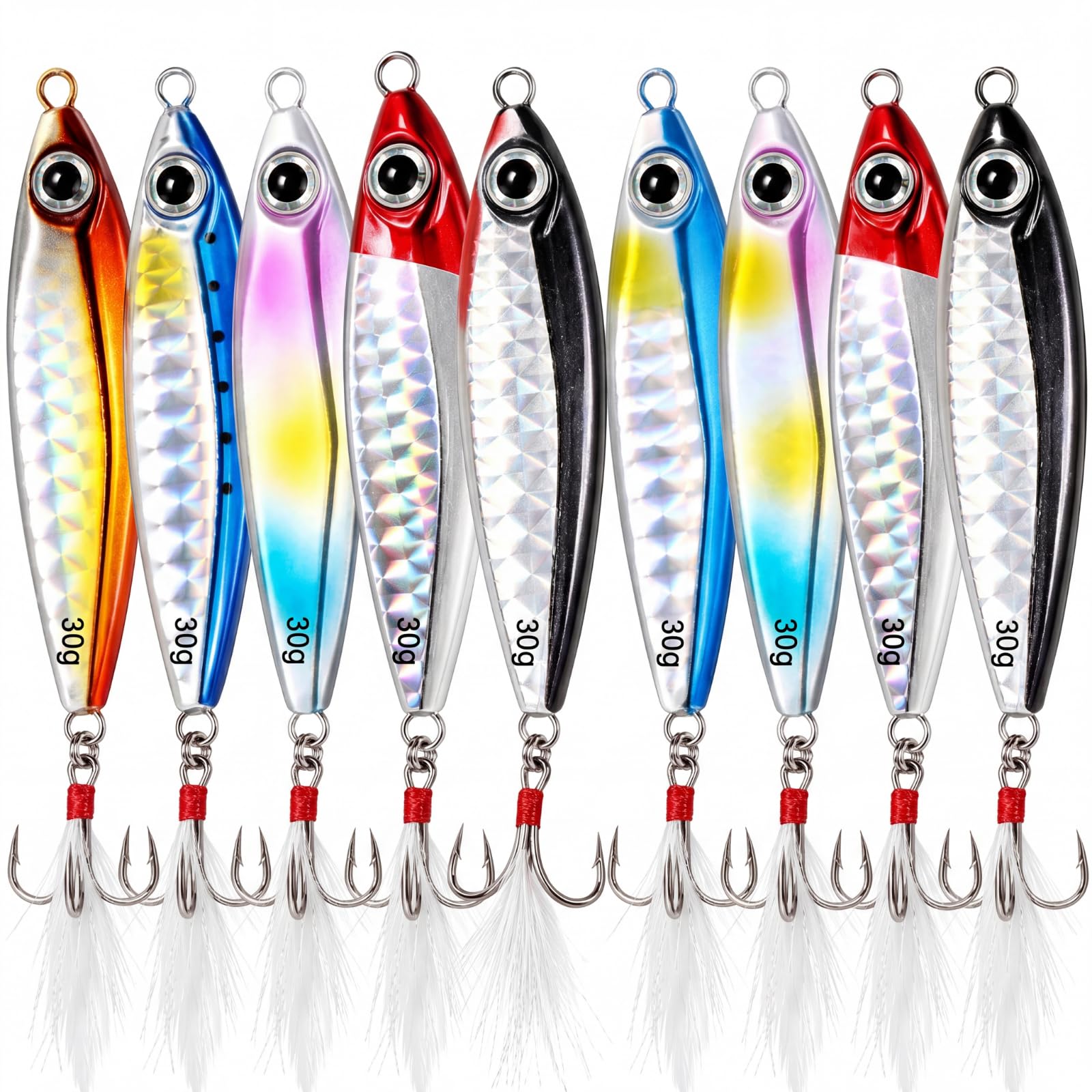 Teyva Daily 20 Pcs Spoon Fishing Lures 1.06 oz Saltwater Micro Fishing Jigs Sink Metal Jigging with Ultra-Sharp Hooks for Shore Sea Fish Salmon Bass : Sports & Outdoors