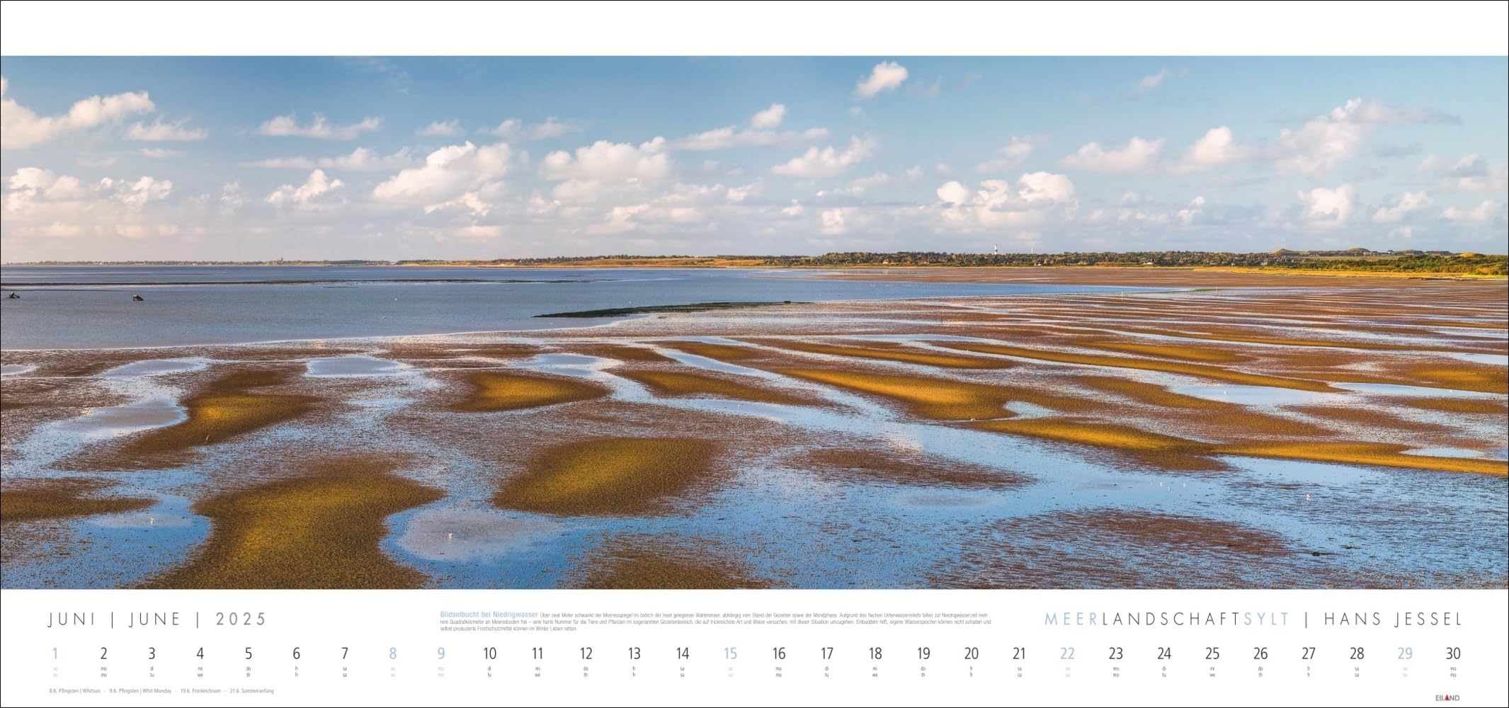 Meerlandschaft SYLT Kalender 2025 - Hans Jessel: Großer Panorama-Wandkalender mit Fotos des bekannten Künstlers Hans Jessel. Meereslandschaften eingefangen in einem XXL-Fotokalender.