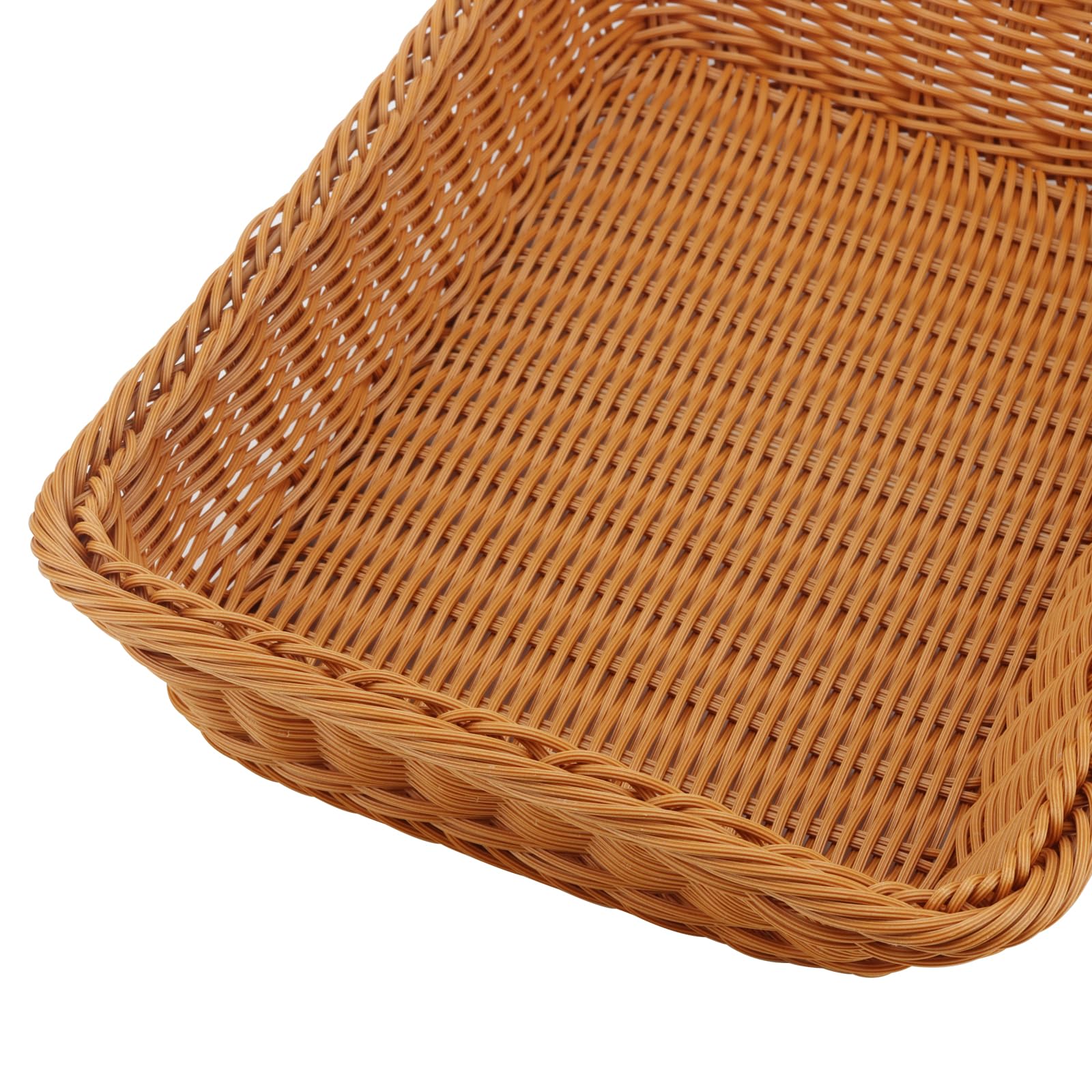MANCHAP 3 cestini rettangolari in vimini sintetico, 35 x 25 x 7,5 cm, in finto rattan, per pane e frutta, per cucina