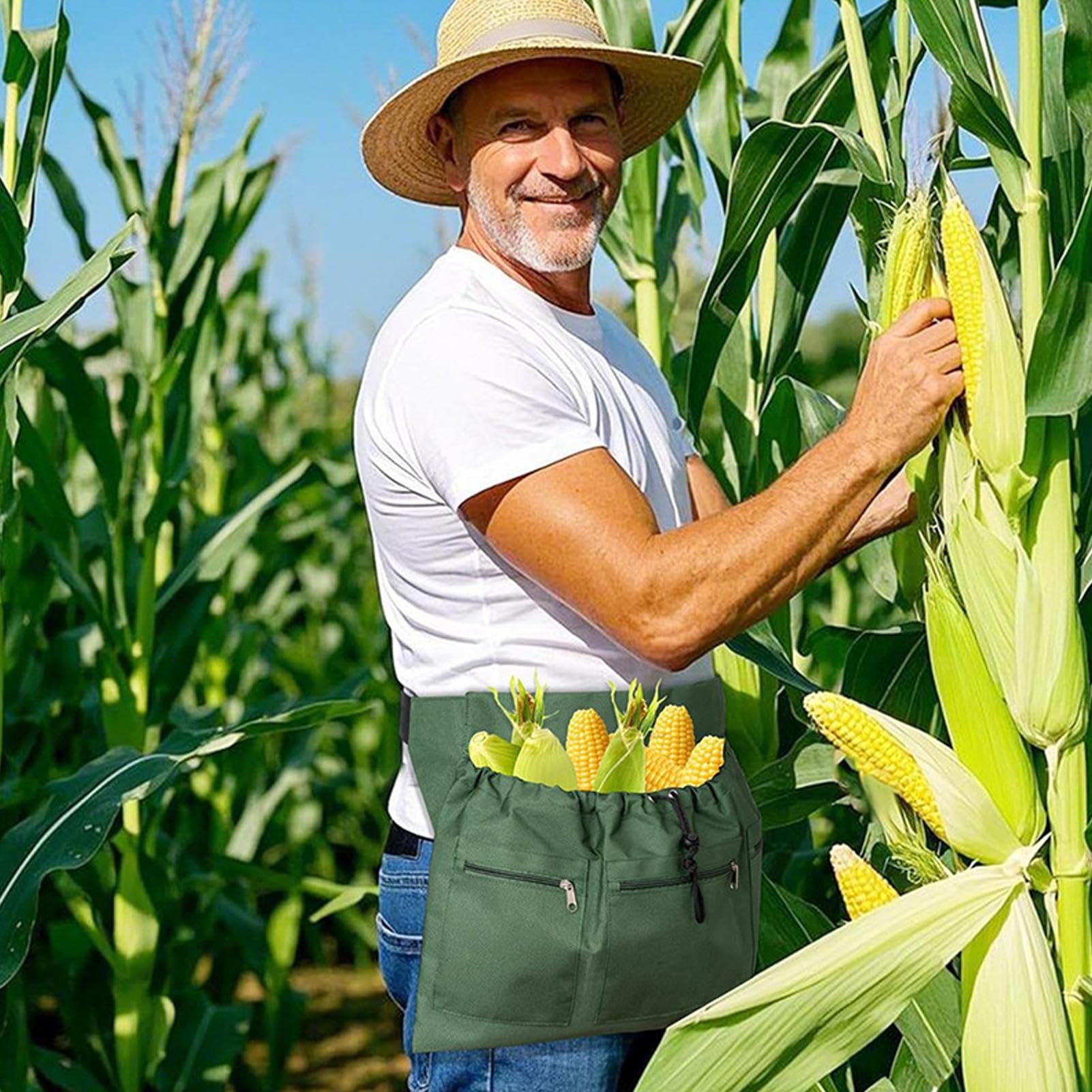Grembiule da raccolta Con Tasche E Con Coulisse | Grembiule Da Giardiniere Borsa Per La Raccolta Per Adulti Giardinieri Anziani Agricoltori Esterno Cortile Frutteto Serra