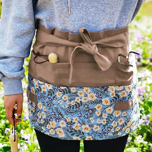 Miniatura 2 de Delantal de jardín para mujer, delantal de servicio lindo, delantal de flora con 8 bolsillos, regalo de San Valentín para mamá, esposa, novia