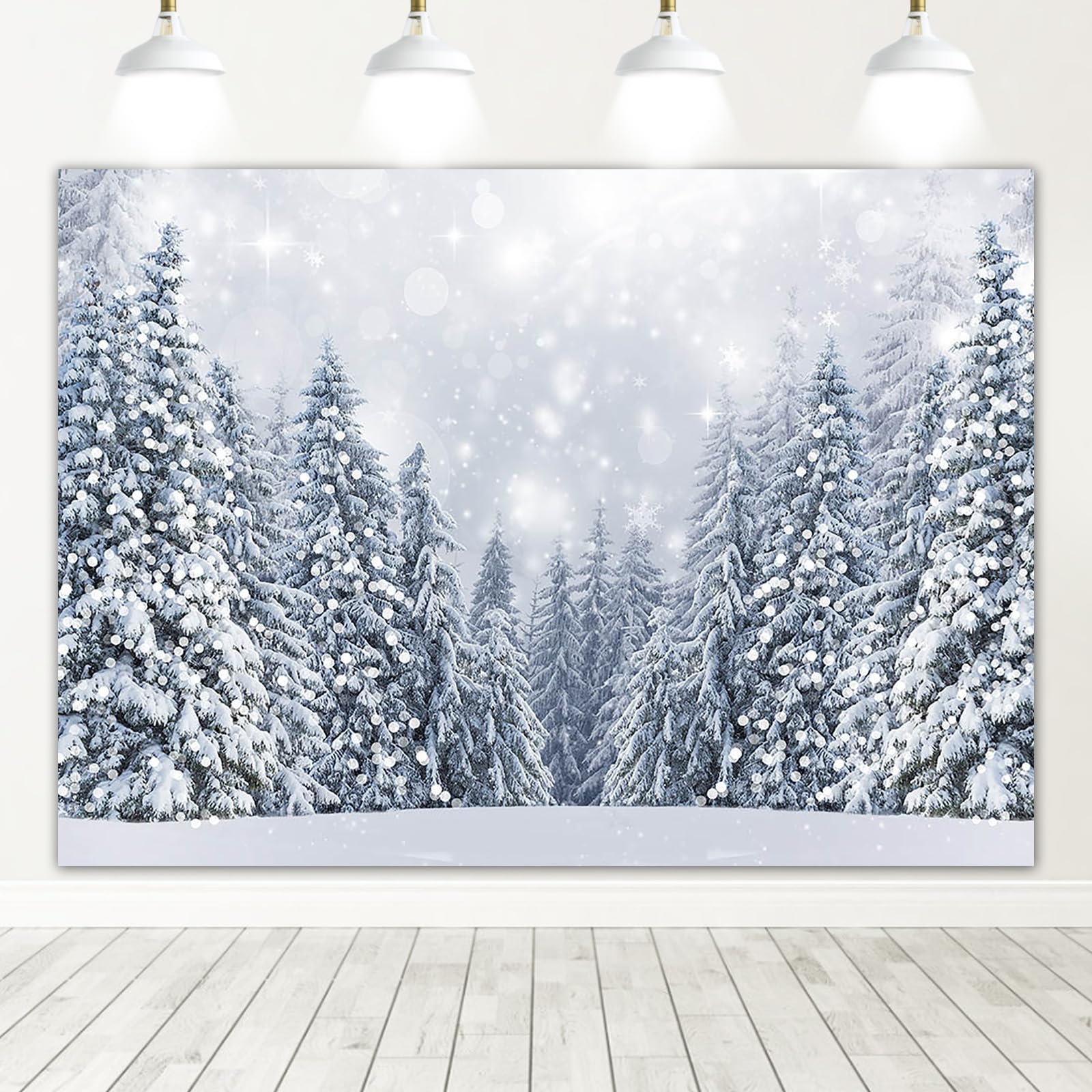 Mocsicka Winter Wonderland Backdrop Winter Snowy Forest Background Frozen Trees Landscape Decoration Newborn Children Portrait Photo Studio Booth