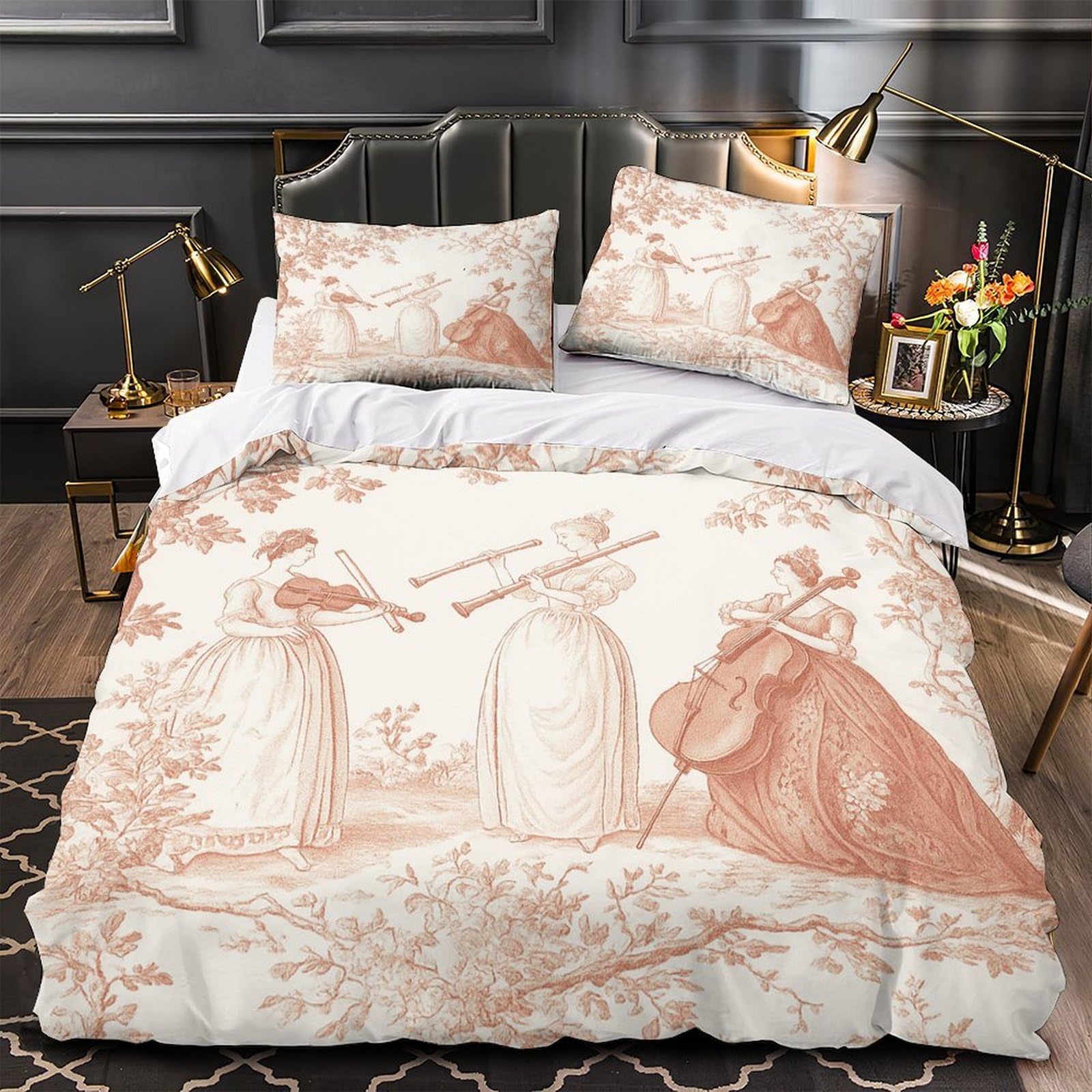 Housse de couette douce et confortable musique vintage imprimée en 3D