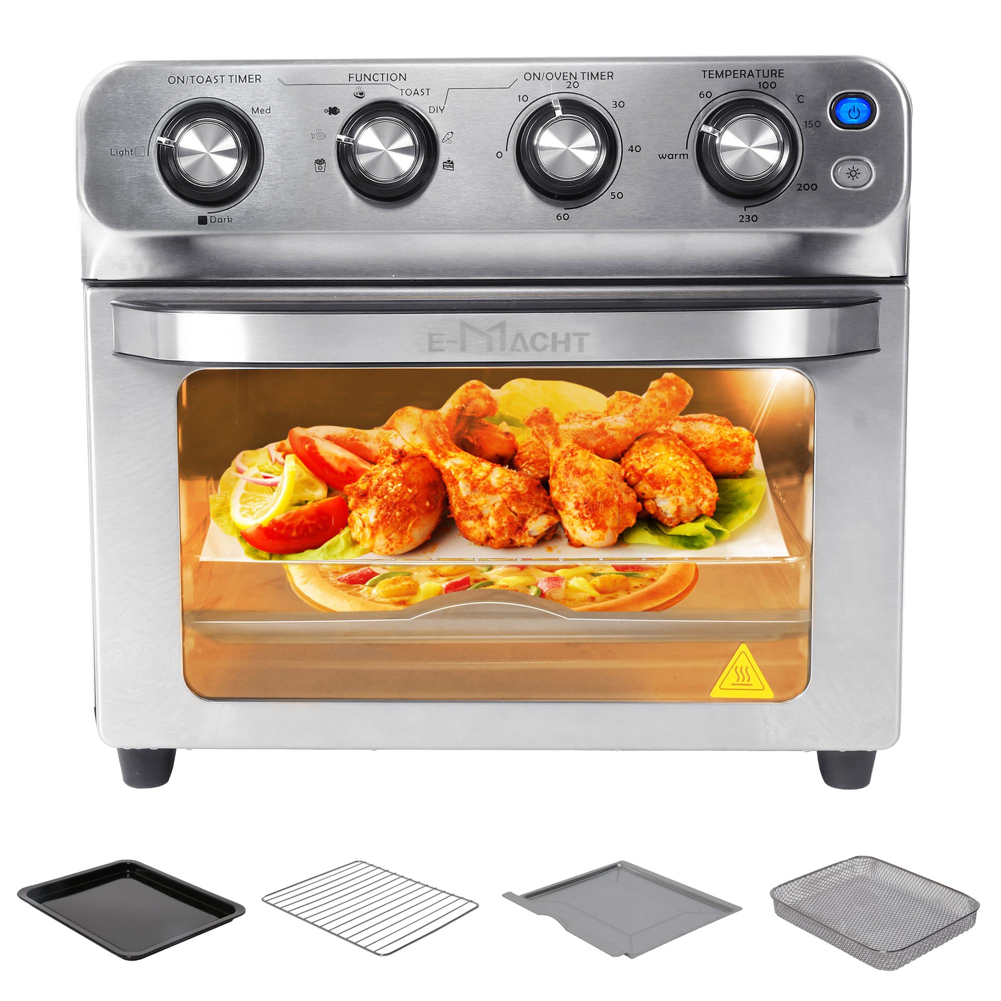 Air Fryer Toaster Oven Combo, 24QT Large Air Fryer, 8-in-1 Convection Oven Countertop, 1800W, Air Fr