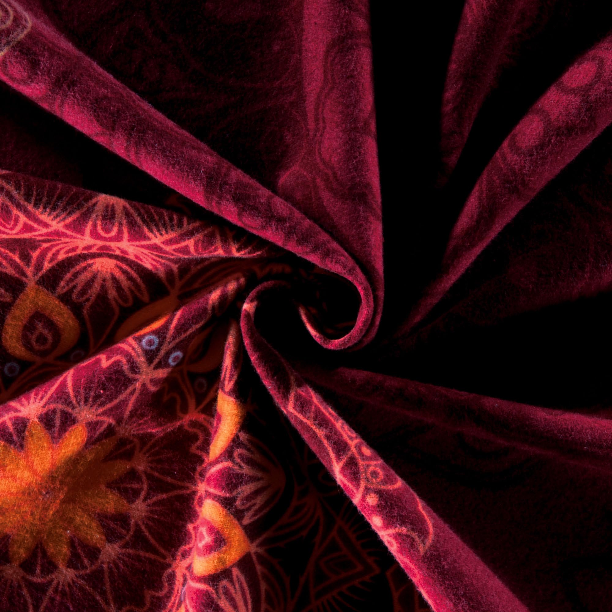 Erwin Müller Bettwäsche, Bettgarnitur Sparpaket 4-TLG. Flanell - Mandala - mollig warm, temperaturregulierend, mit praktischem Reißverschluss - Bordeaux Größe 80x80 cm / 135x200 cm