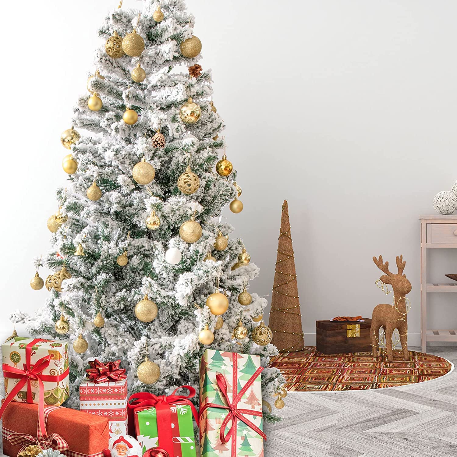 Set di 24 palline decorative per albero di Natale, con finitura
