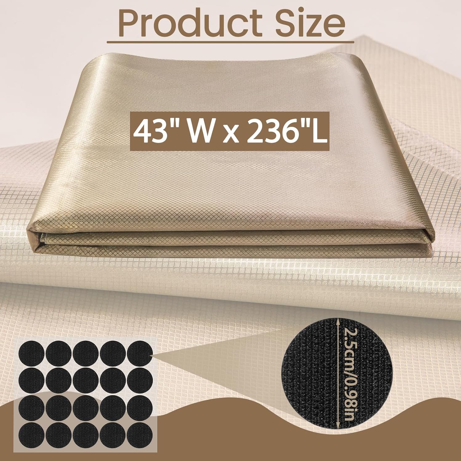 Faraday Fabric 43" W×236" L, Military Grade Conductive Material Faraday Fabric, Faraday Cloth for Blocking Signals