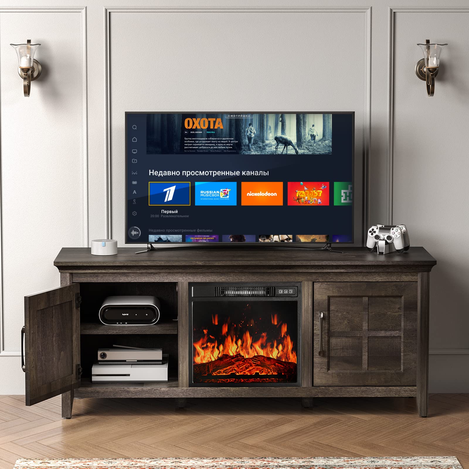 Buy Furnimics Fireplace TV Stand Entertainment Center for TVs up to 65