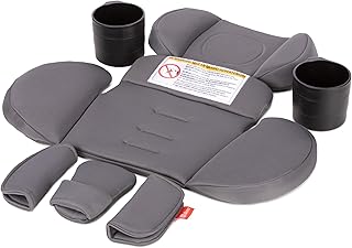 Diono Radian 3R Comfort Travel Kit, Infant Car Seat Accessory, Compatible with Radian 3R, 7-Piece Kit (2 Harness Pads, 1 Buckle Pad, Head Cushion, Seat Cushion, 2 Cupholders), Gray Storm