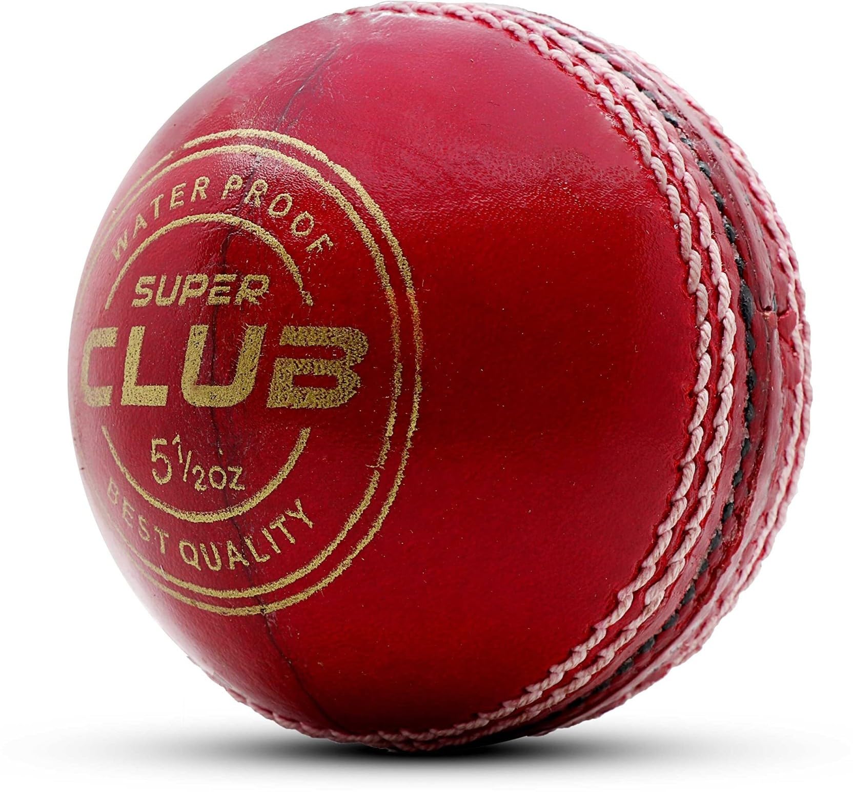 Club Red Leather Cricket Ball – Genuine Alum Hide, Waterproof, Hand Stitched Seam, Durable Hard Ball for Test Match, Practice & Training-image-18