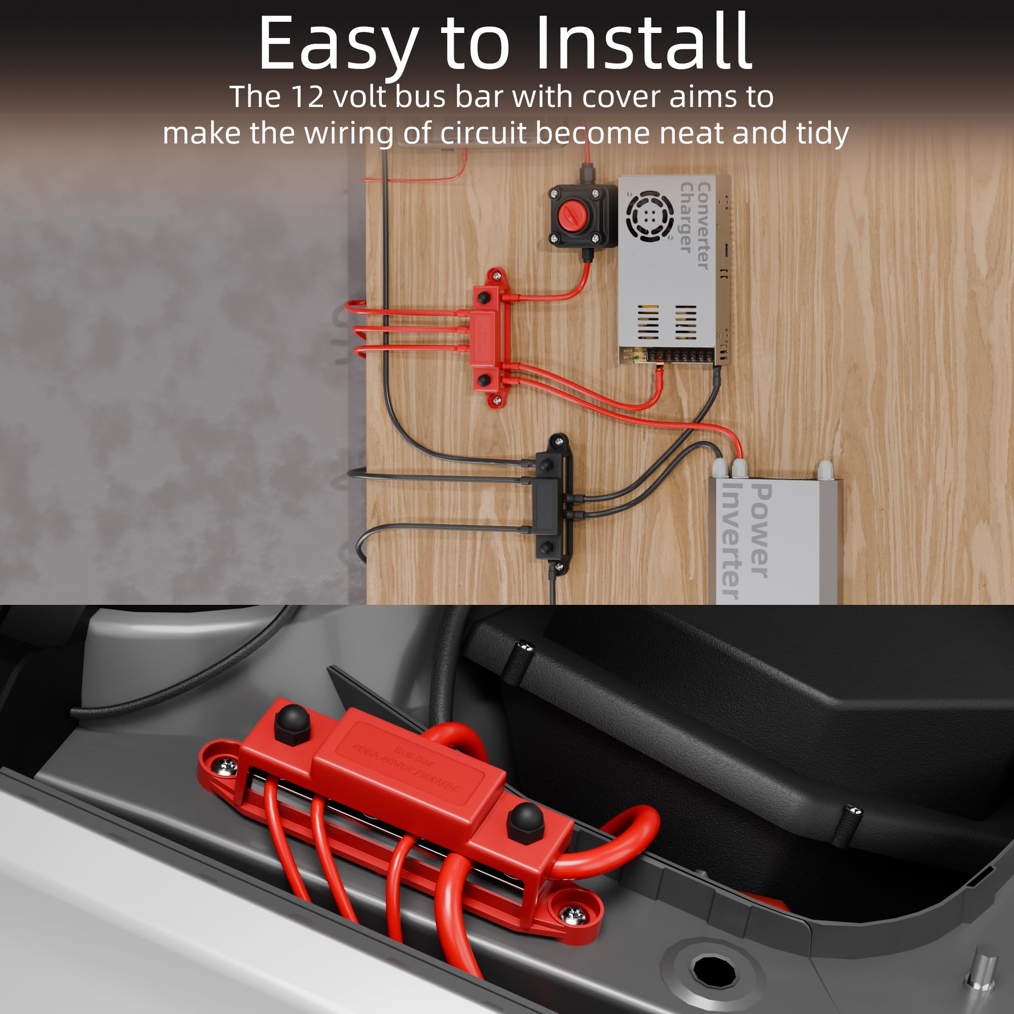 Amazon | Joinfworld バスバー 400A 12V 配電ブロック 6 x 5/16インチ