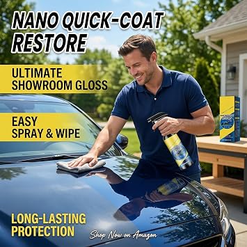 2Pcs Nano Quick Coat Restore, Quick Effect Coating Agent for Cars, 2026 New Advanced Nano Spray for Cars, Car Coating Spray Long-Lasting Protection, Quick Restore & Mirror Shine